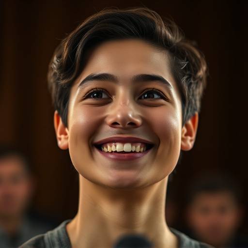 Personne souriant avant de parler en public